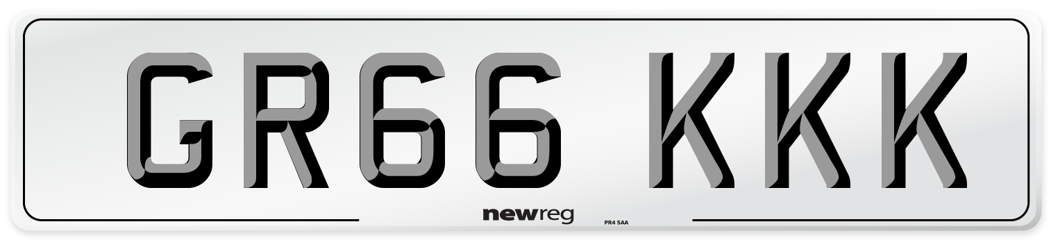 GR66 KKK Number Plate from New Reg
